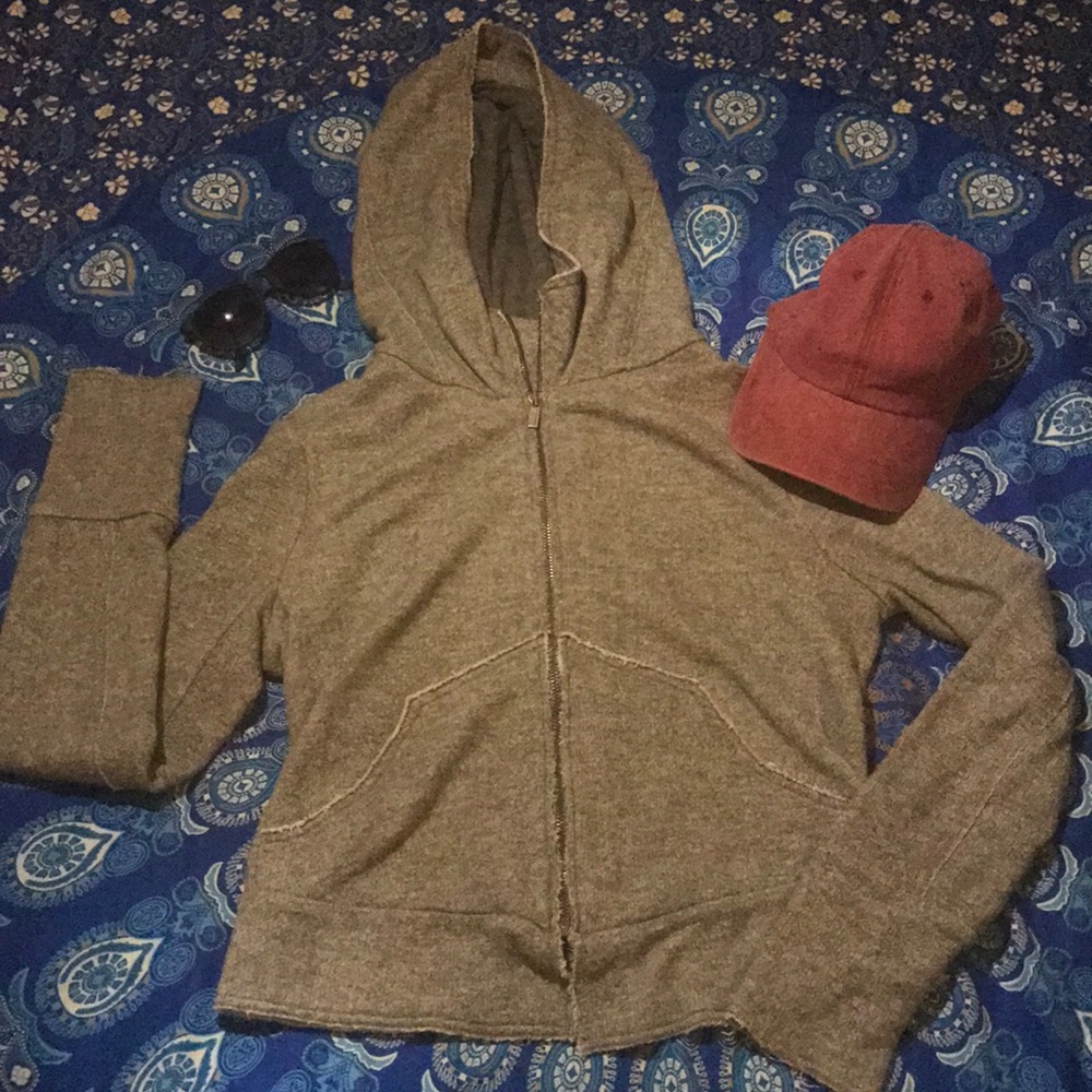 Zippered grey BCBG sweatshirt